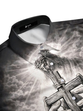 men's short sleeve shirt side view