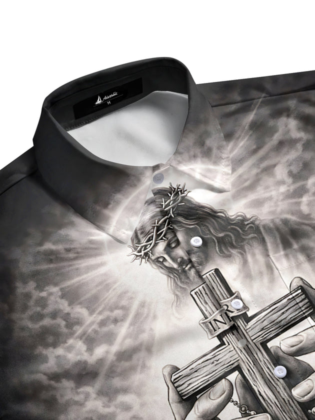 men's short sleeve shirt side view