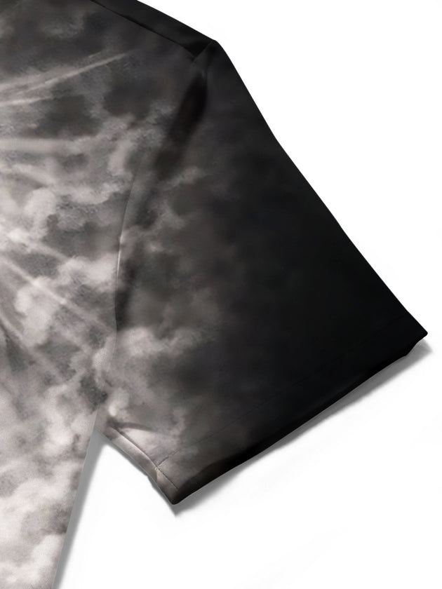 men's printed shirt close-up short sleeve