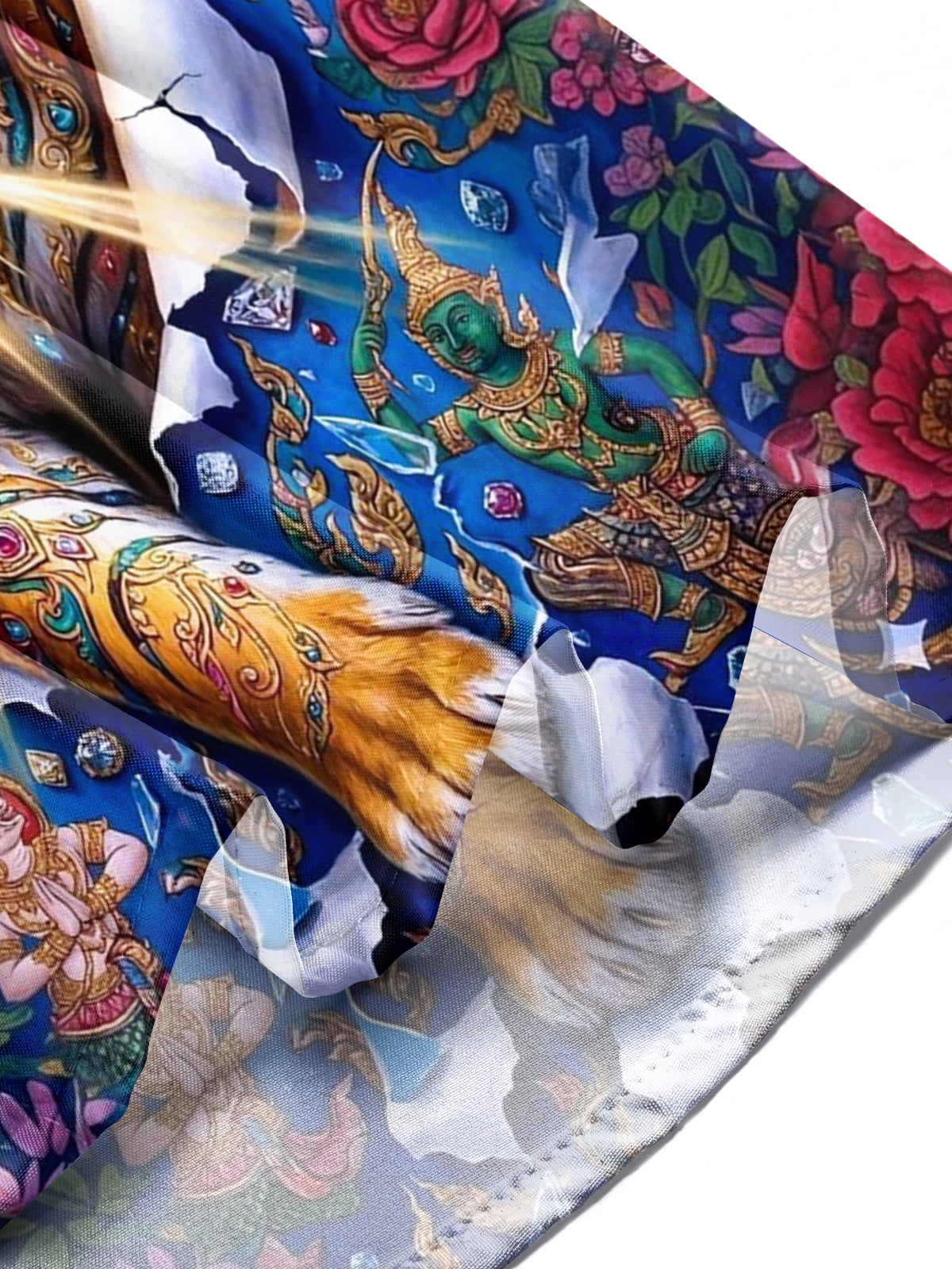 Tiger Religion Art Print Men's Pocket Short Sleeve Shirts