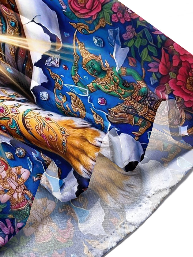 men's tiger print shirt summer vacation