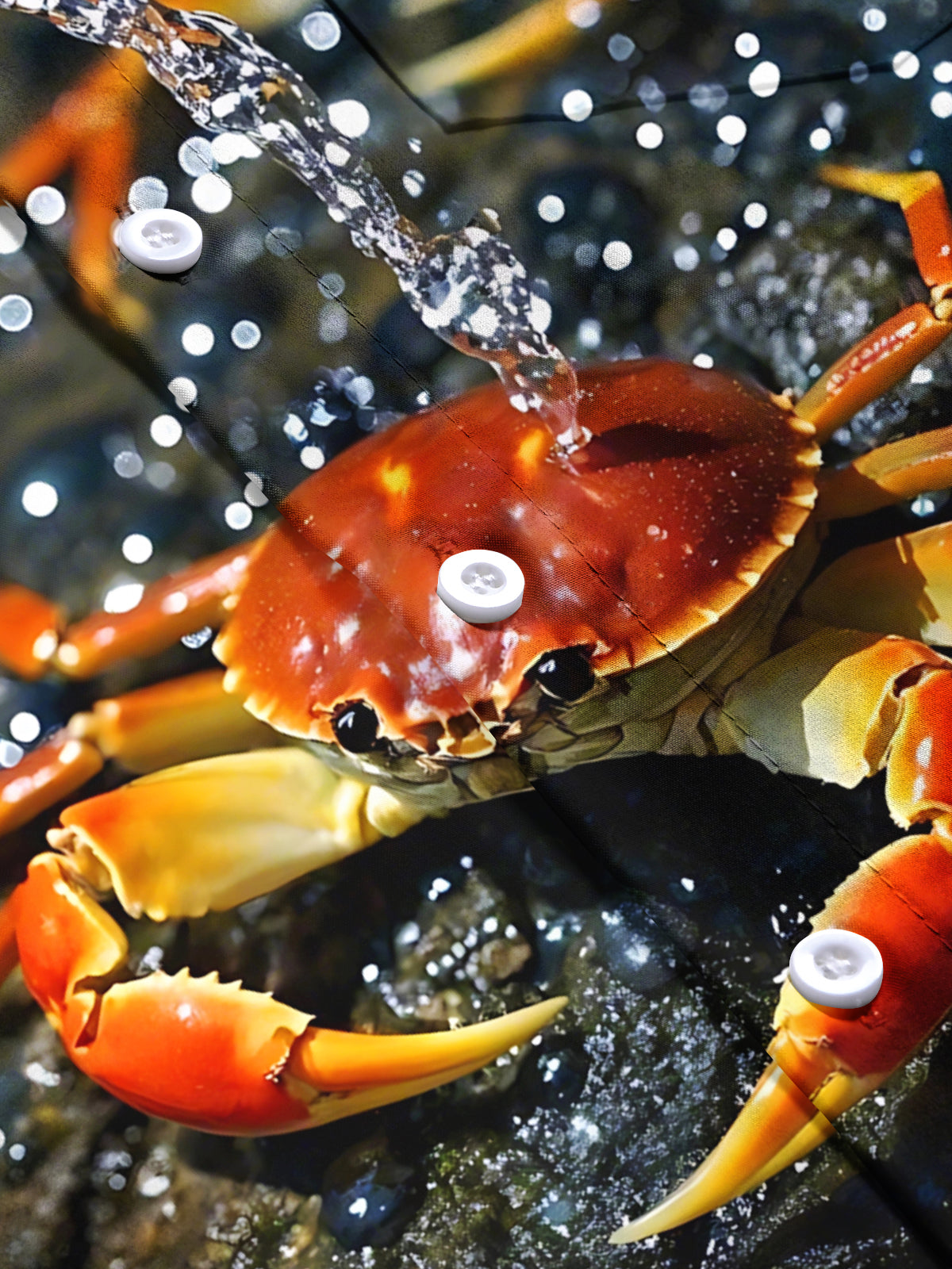 Crab Print Men's Pocket Short Sleeve Shirts