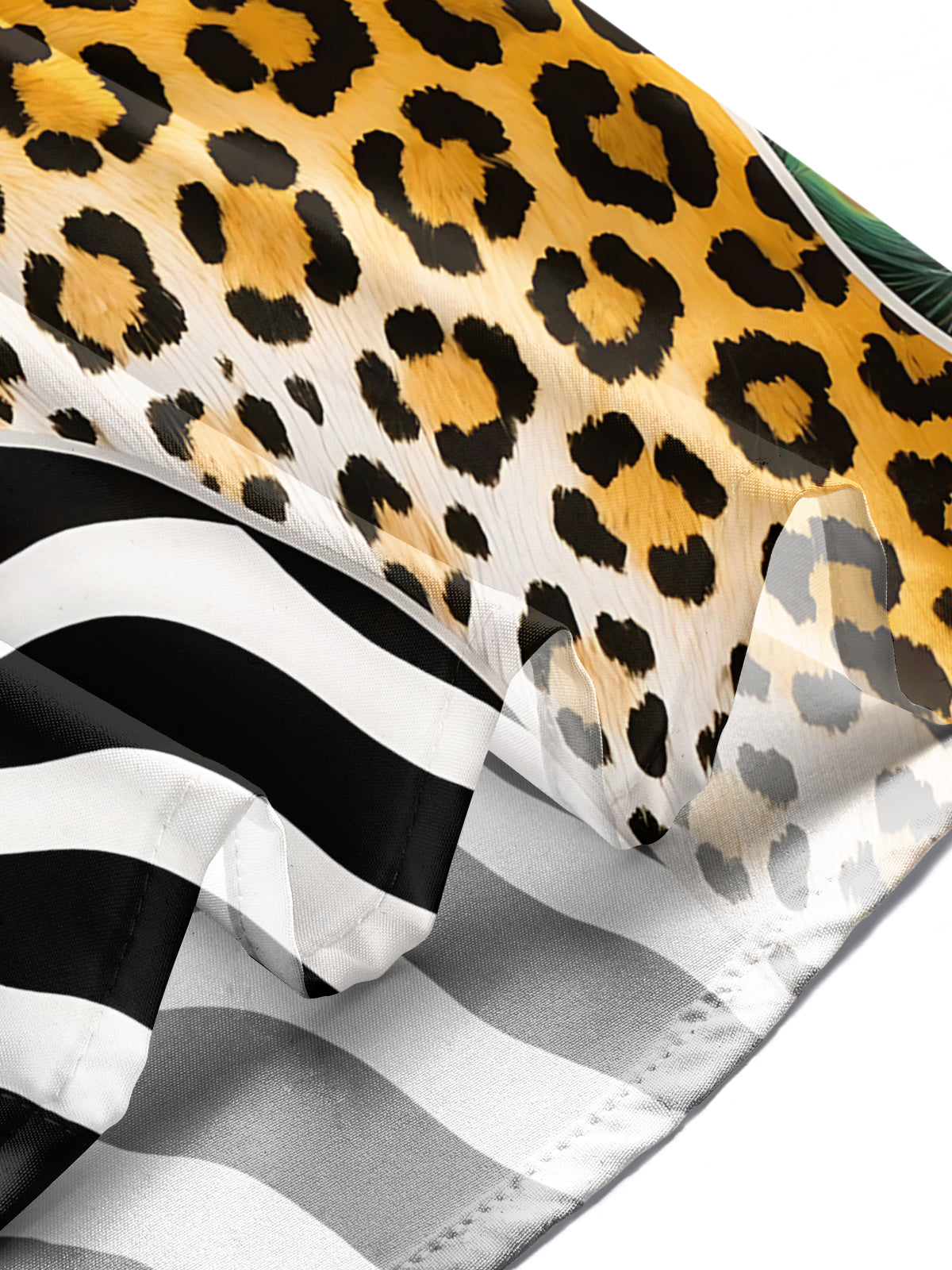 Leopard Peacock Feather Zebra Print Men's Pocket Short Sleeve Shirts