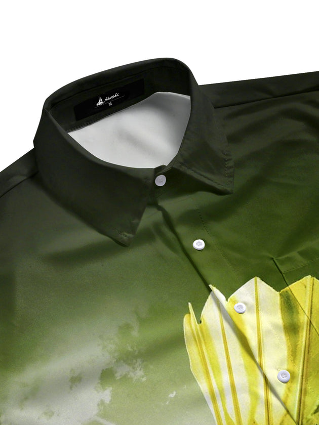Men's sports print SS shirt side view