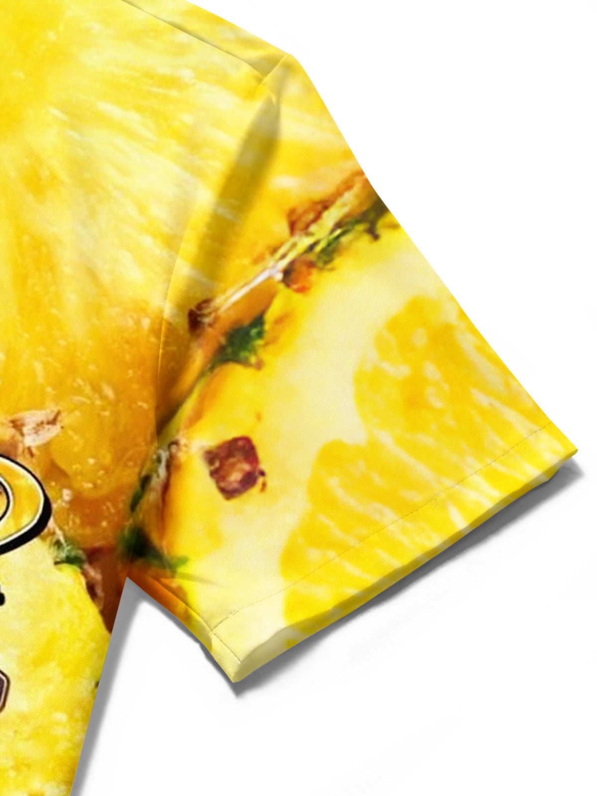 Hawaiian Pineapple Sunglasses Print Men's Pocket Short Sleeve Shirts