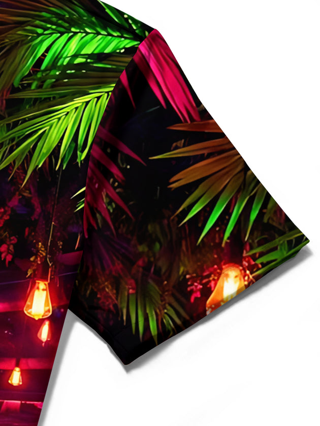 men's tropical shirt close-up short sleeve