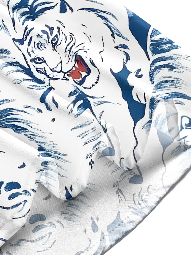 men's tiger print shirt summer vacation