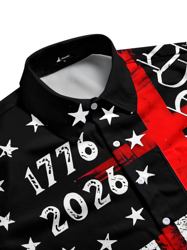 men's USA print shirt side view