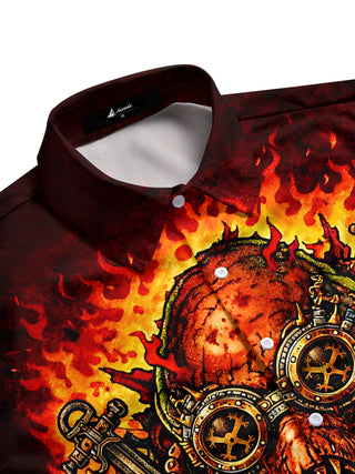 men's ocean pattern shirt side view