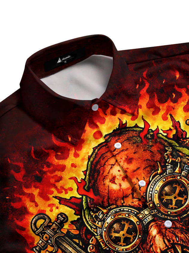 men's ocean pattern shirt side view