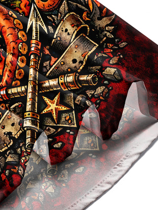 men's octopus print shirt summer vacation