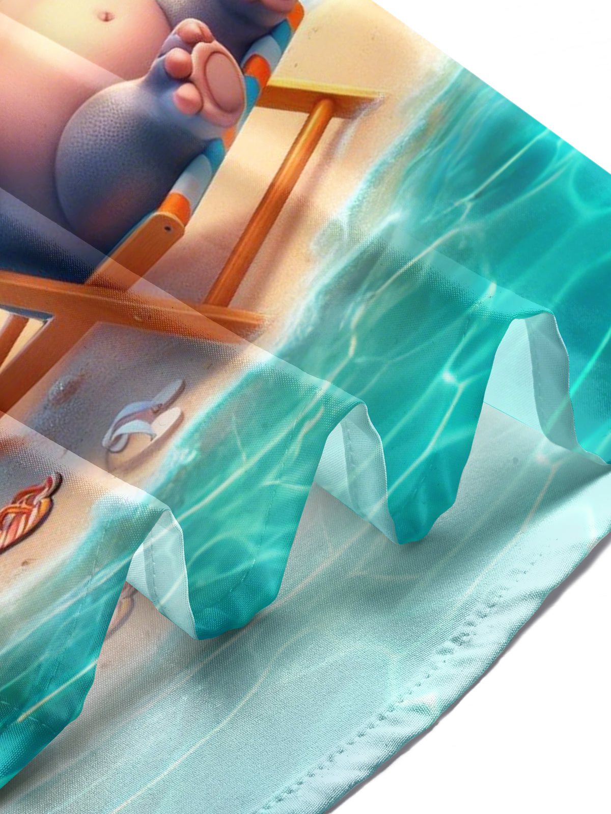 Hawaiian Hippo Print Men's Pocket Short Sleeve Shirts