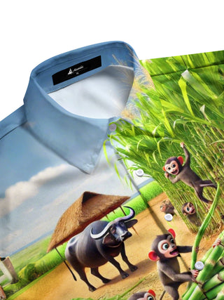 men's short sleeve shirt side view