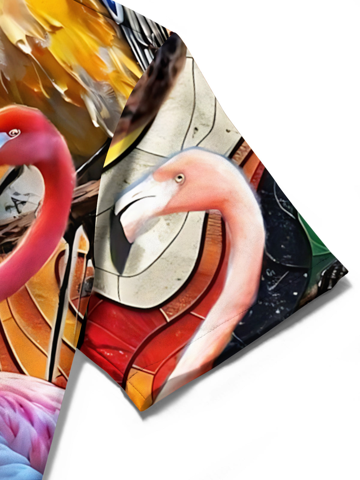 Flamingo Print Men's Pocket Short Sleeve Shirts