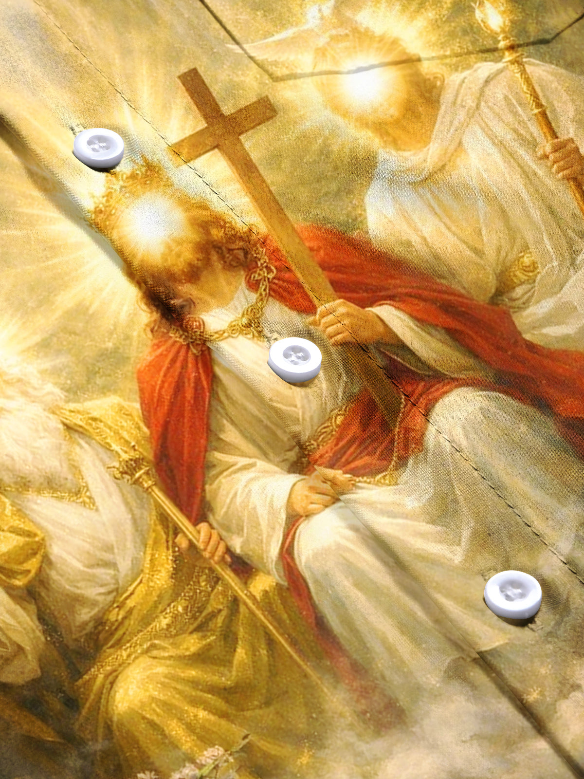 Christian Art Print Men's Pocket Short Sleeve Shirts