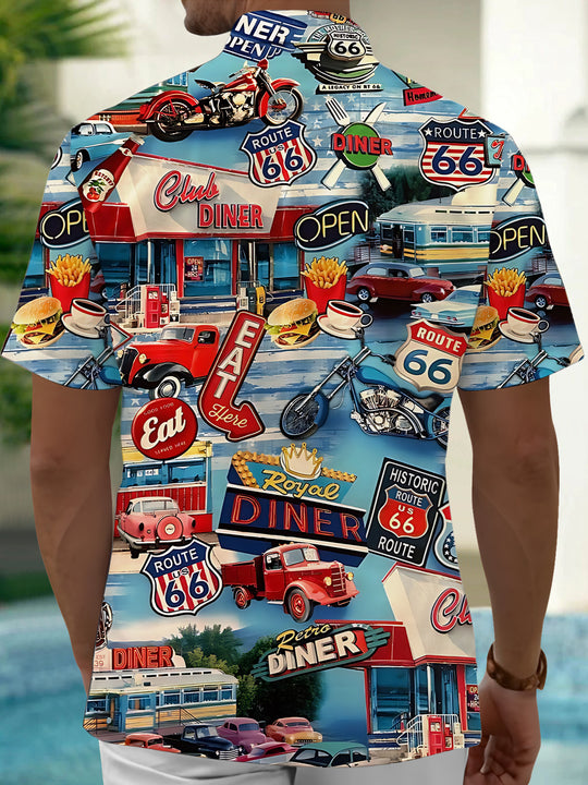 men's retro style shirt back view
