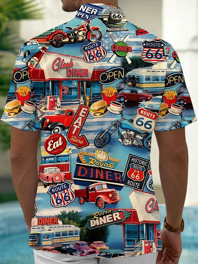 men's retro style shirt back view