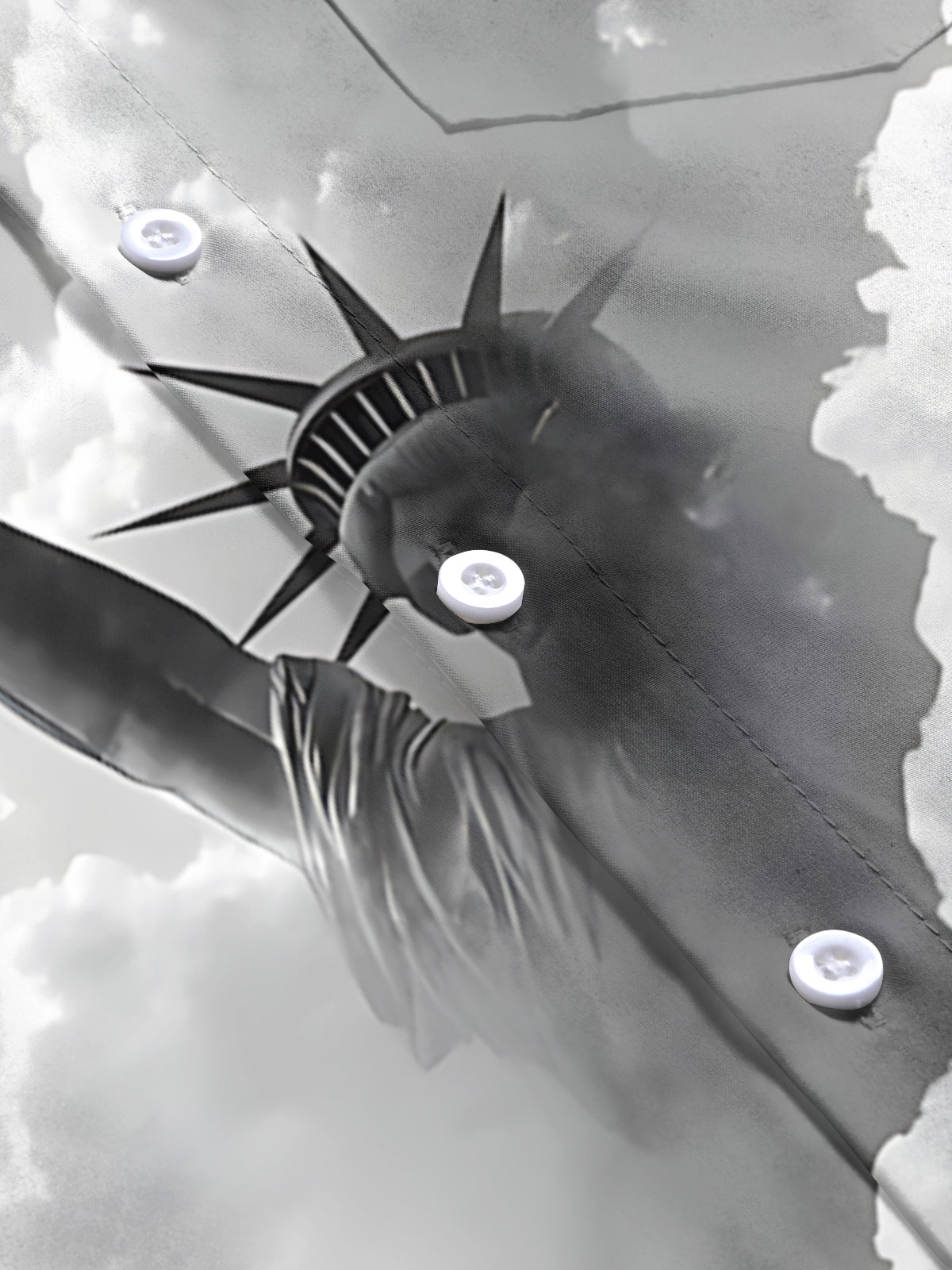 Statue of Liberty Print Men's Pocket Short Sleeve Shirts