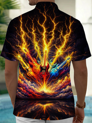 men's music print shirt back view