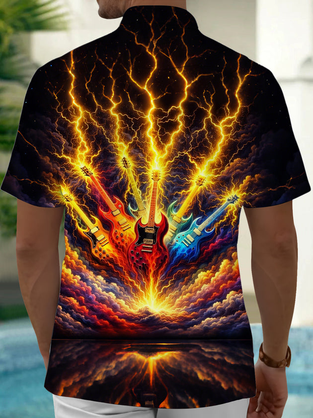 men's music print shirt back view
