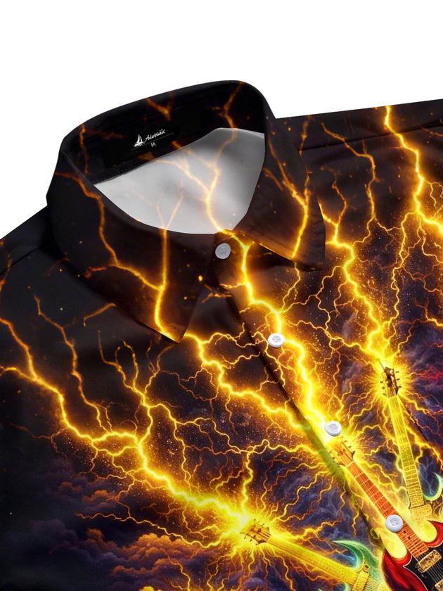 men's rock pattern shirt side view