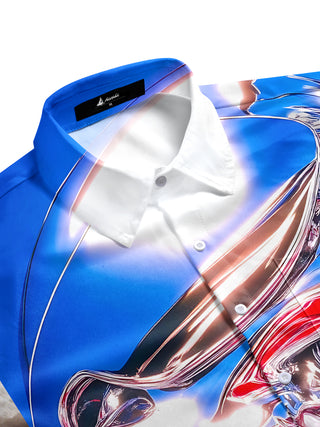 men's gothic print shirt side view