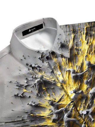 men's graphic art shirt side view