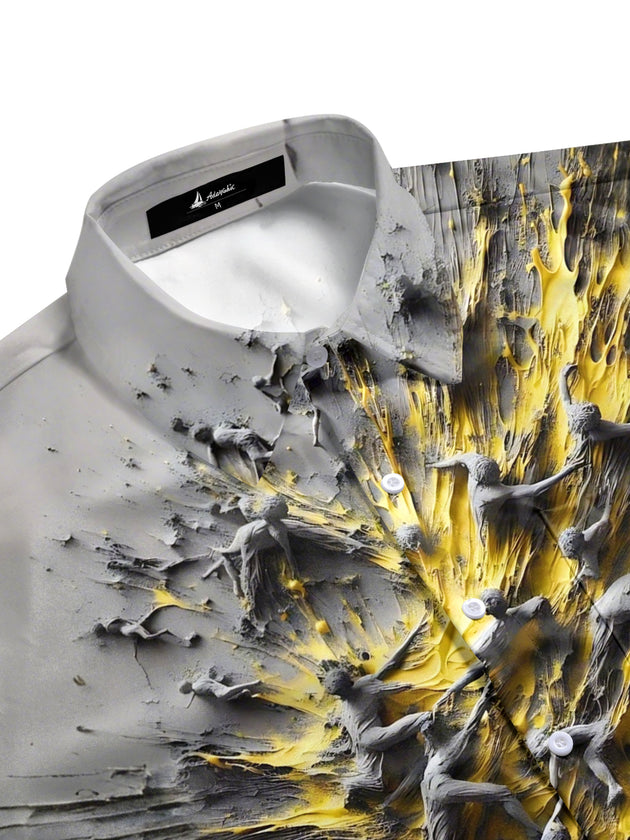 men's graphic art shirt side view