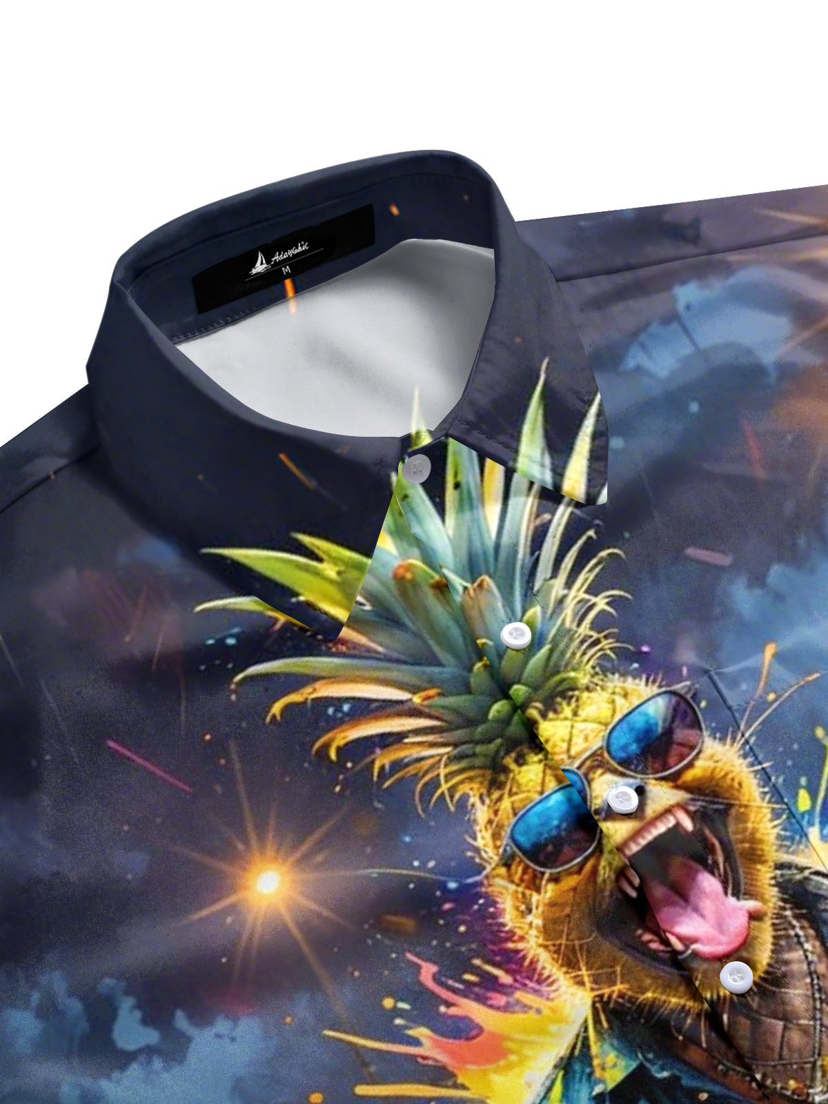 men's summer pattern shirt side view