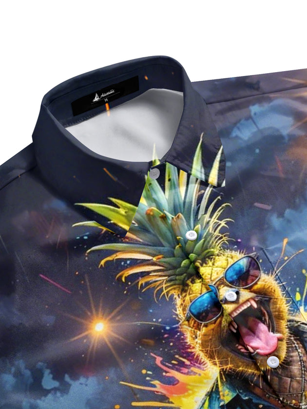 men's summer pattern shirt side view