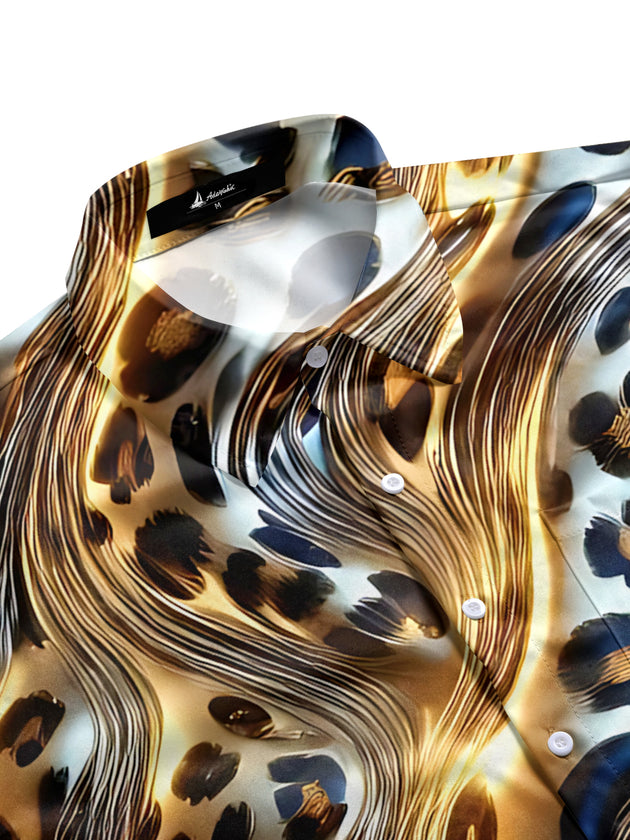 men's cheetah print shirt side view