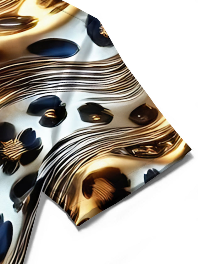 men's leopard print shirt close-up short sleeve
