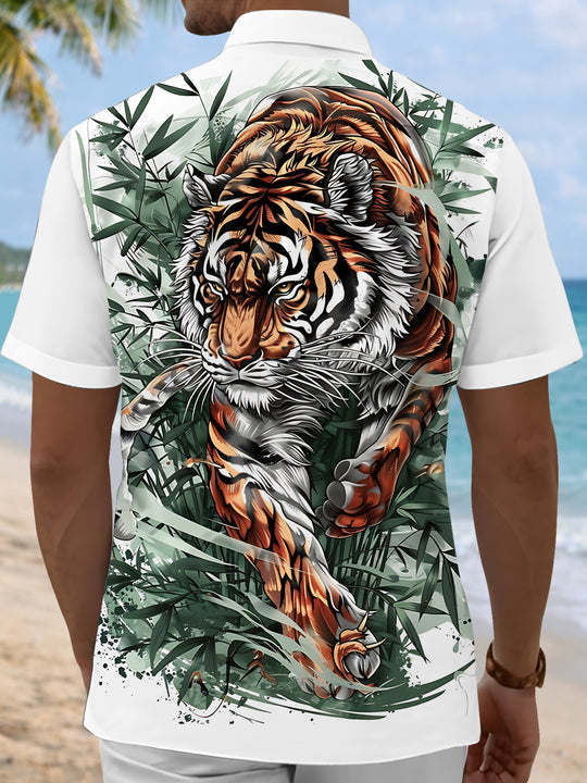men's animal print shirt back view