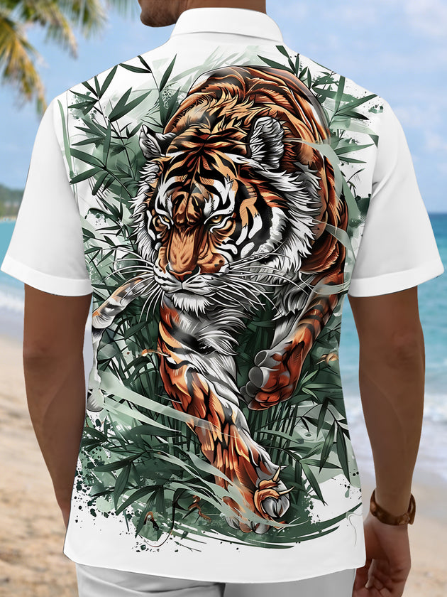 men's animal print shirt back view