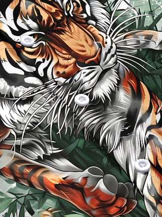 men's tiger print shirt summer vacation