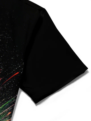 men's printed shirt close-up short sleeve