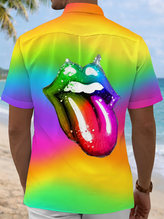 men's artistic design shirt back view