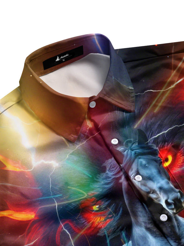 men's graphic art shirt side view