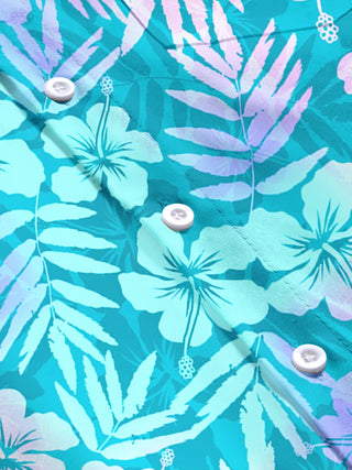 men's Hawaiian short sleeve flat lay shirt