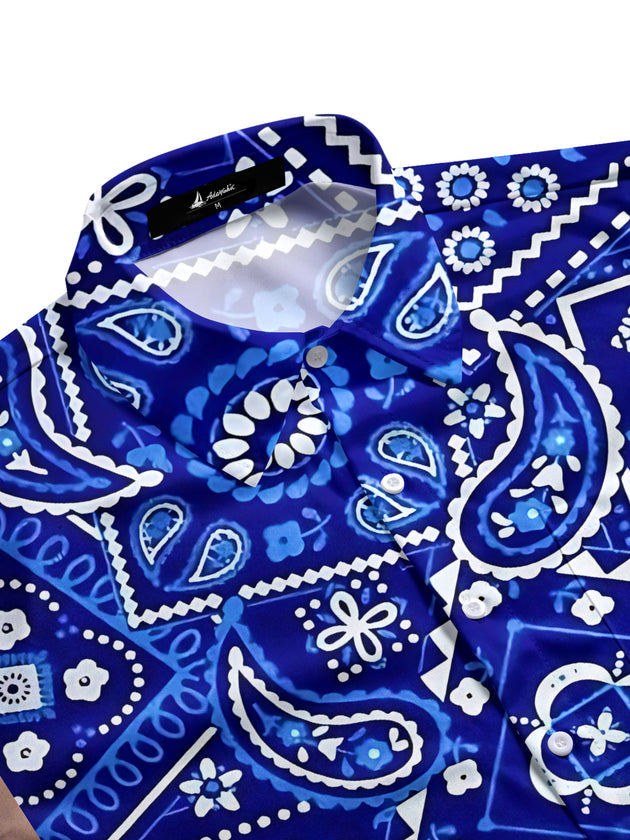 men's classic print shirt side view
