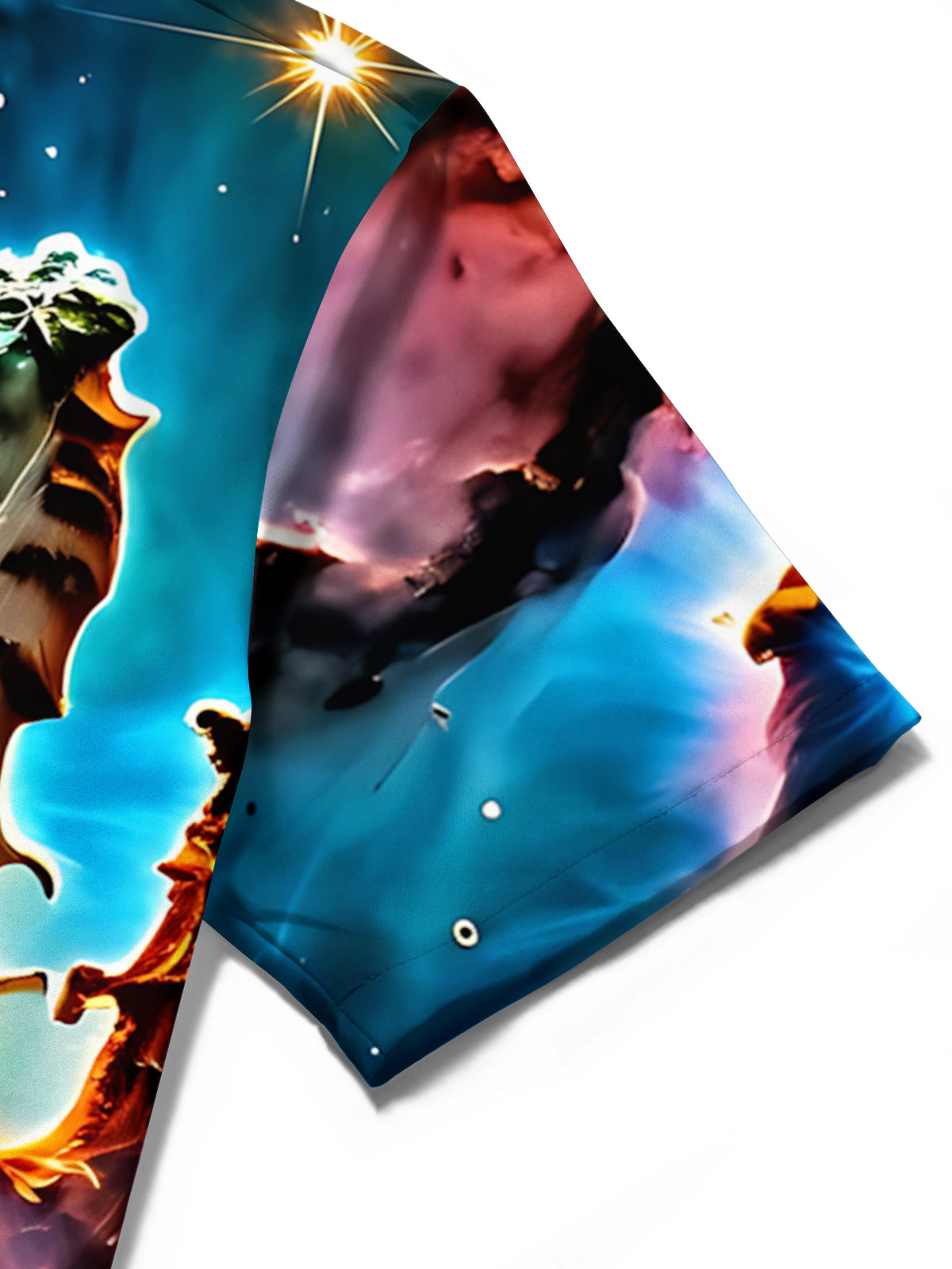men's printed shirt close-up short sleeve