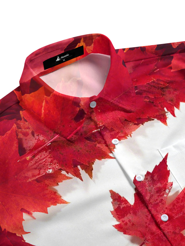 men's world map pattern shirt side view