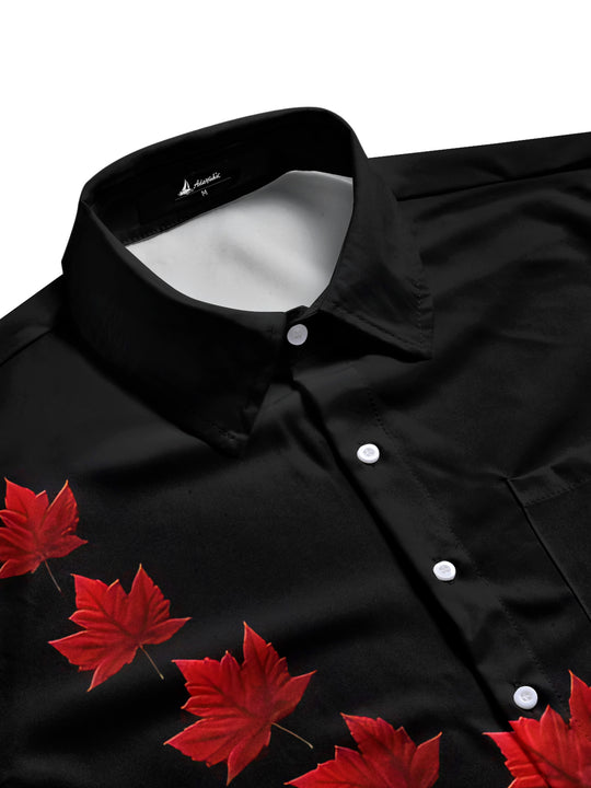 men's world map pattern shirt side view