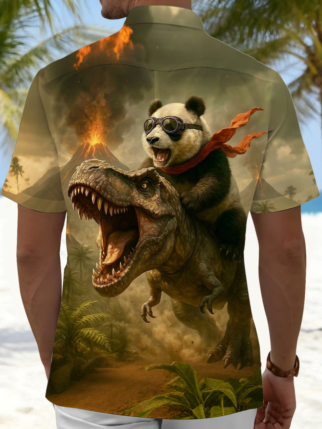 men's dino print shirt back view