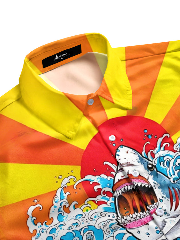 men's sea animal pattern shirt side view