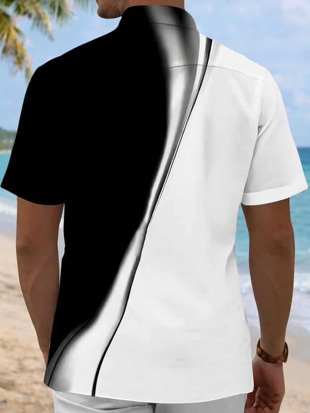 Men's basic short sleeve pocket shirt back view
