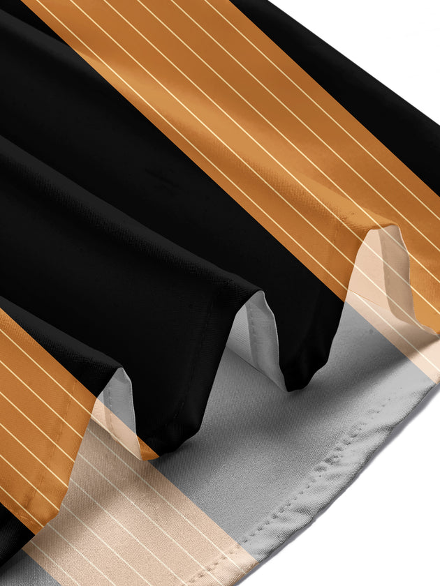 Coconut Tree Stripes Print Men's Pocket Short Sleeve Shirts