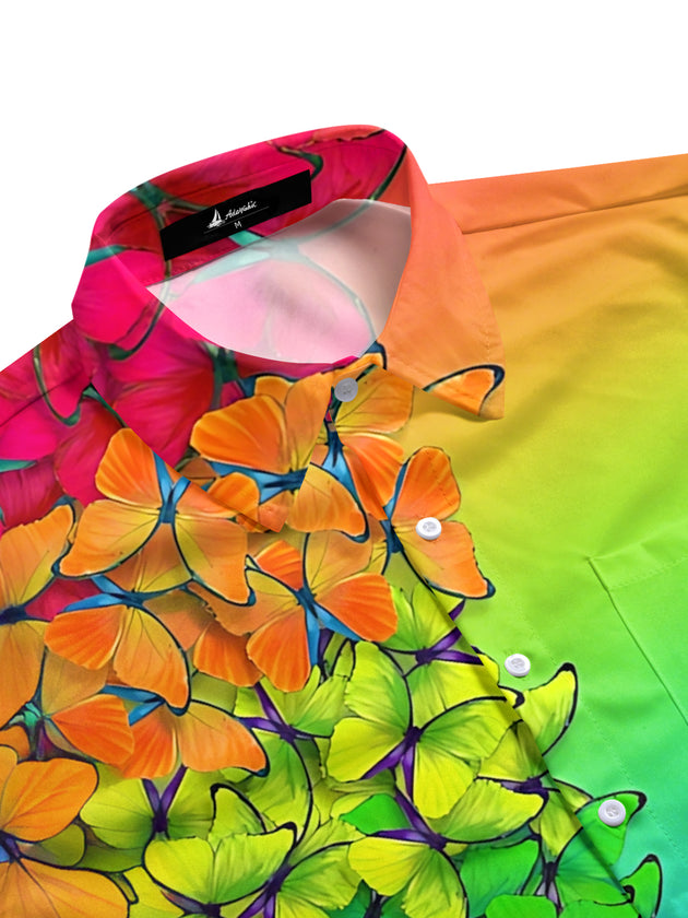 men's garden pattern shirt side view
