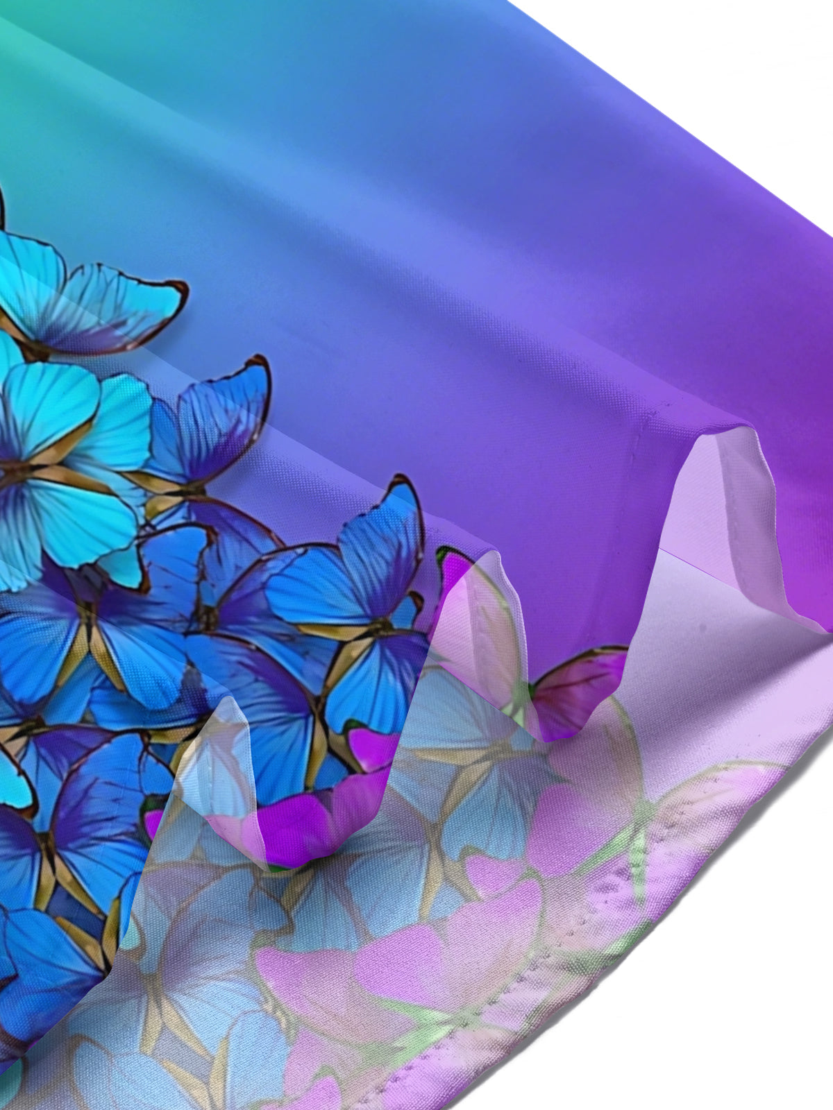 men wearing butterfly rainbow gradient print short sleeve shirt lifestyle outdoor