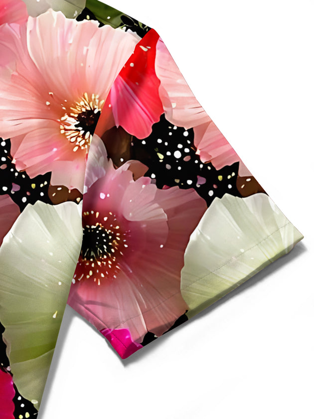 men's floral shirt close-up short sleeve